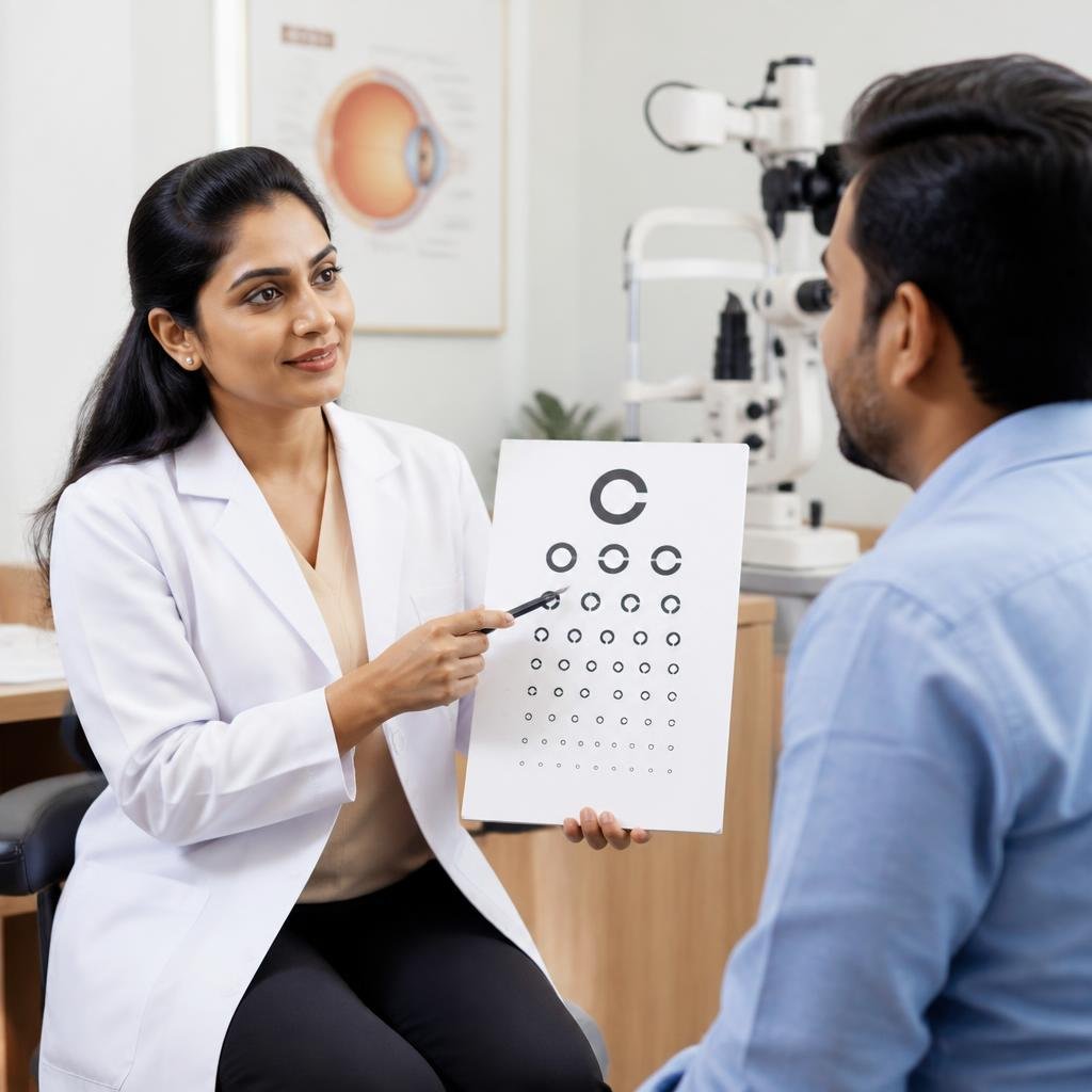 Illustrative Indian eye-care consultation